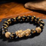 Obsidian Gold-Plated Pixiu Bracelet Wealth Attraction Bracelet (1)