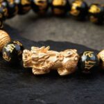 Obsidian Gold-Plated Pixiu Bracelet Wealth Attraction Bracelet (1)