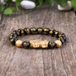 Obsidian Gold-Plated Pixiu Bracelet Wealth Attraction Bracelet (1)