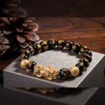 Obsidian Gold-Plated Pixiu Bracelet Wealth Attraction Bracelet (1)