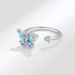 Adjustable Anxiety Relief Ring with Spinning Butterfly (1)