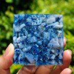 Blue Chalcedony Orgone Pyramid with Lapis Lazuli Healing Crystal Sphere (5)