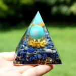 Lapis Lazuli Orgone Pyramid with Healing Turquoise Sphere (1)