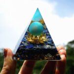 Lapis Lazuli Orgone Pyramid with Healing Turquoise Sphere (1)