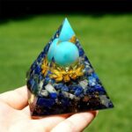 Lapis Lazuli Orgone Pyramid with Healing Turquoise Sphere (1)