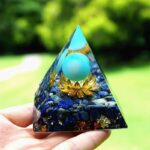 Lapis Lazuli Orgone Pyramid with Healing Turquoise Sphere (1)