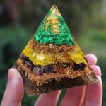 Malachite Citrine Amethyst Orgone Pyramid Healing Crystal Pyramid (1)