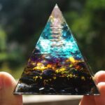 Obsidian Orgone Pyramid with Amethyst Pillar (3)