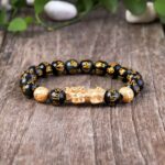 Feng Shui Black Obsidian Pixiu Wealth Bracelet (1)