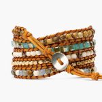 Blue Earth Jasper Stone Multi Layered Wrap Bracelet (3)