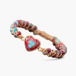 Turquoise Beaded Friendship Bracelet With Passion Heart (551)