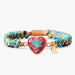 Turquoise Beaded Friendship Bracelet With Passion Heart (551)