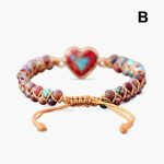 Turquoise Beaded Friendship Bracelet With Passion Heart (551)